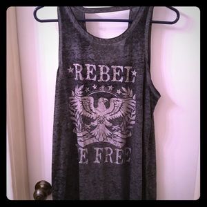 Dark gray graphic tank top